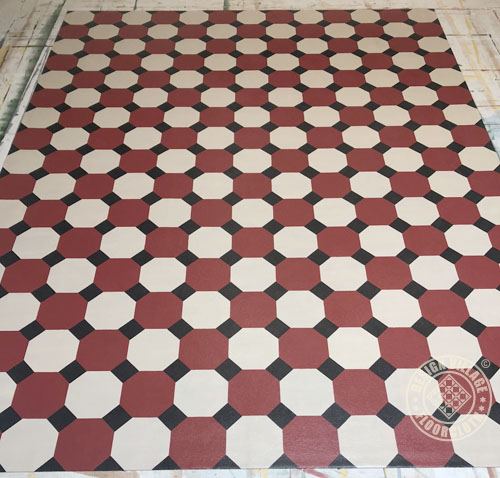 Octagon design floorcloth