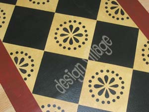 Diamond Pattern Floorcloth with Lunenburg Motif