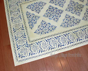 Blue and White Floor Cloth