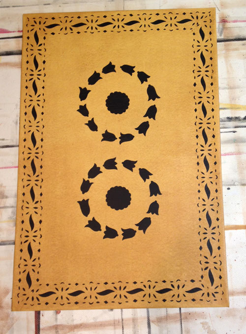 Diamonds with Bump Tavern Border Floorcloth