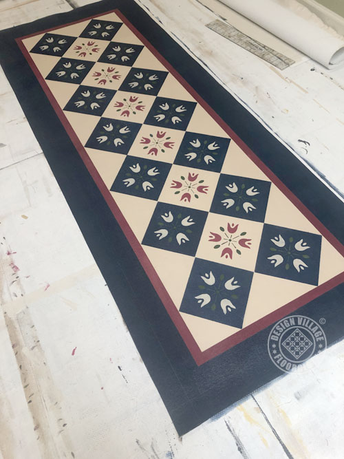 Amish Tulip Floorcloth