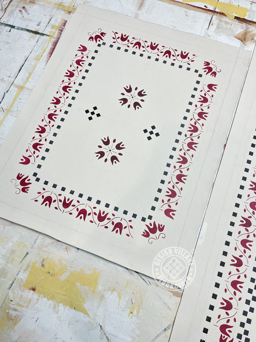 Amish Tulip Floorcloth