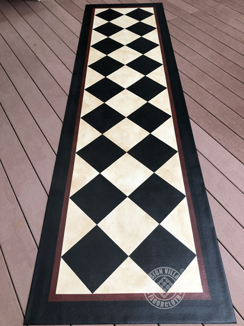 diamond pattern floorcloths