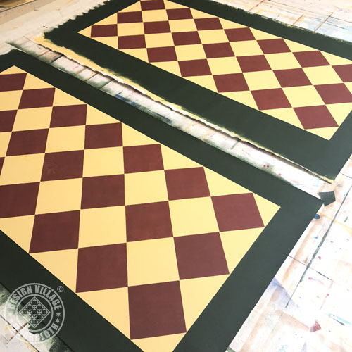 diamond pattern floorcloths