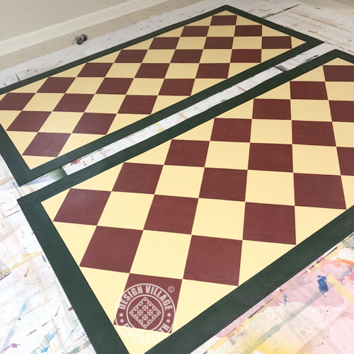 diamond pattern floorcloths