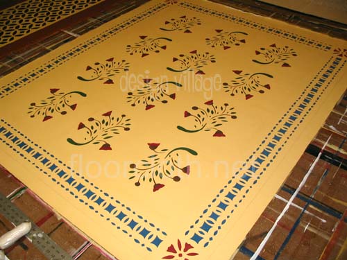 Early American Flowers Floorcloth