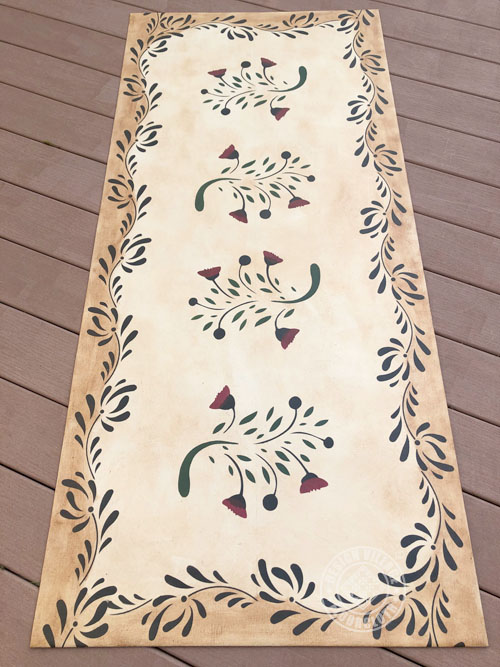 Early American Flowers Floorcloth