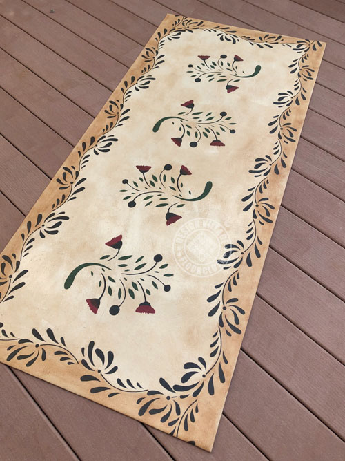 Early American Flowers Floorcloth