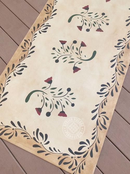 Early American Flowers Floorcloth