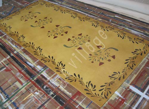 Early American Flowers Floorcloth