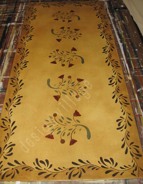 Early American Flowers Floorcloth