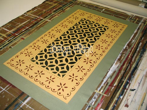 Isaac Buck Floorcloth #1 in size 25"x64"