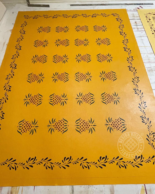 Early American Pineapple Floorcloth