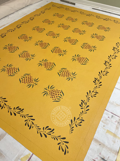 Early American Pineapple Floorcloth