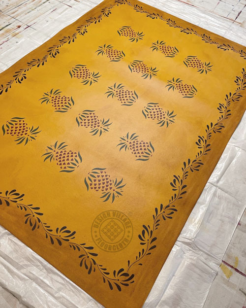 Early American Pineapple Floorcloth