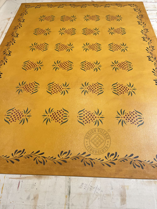 Early American Pineapple Floorcloth