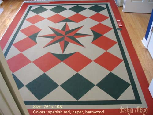 Mariners Compass with diamonds Floorcloth