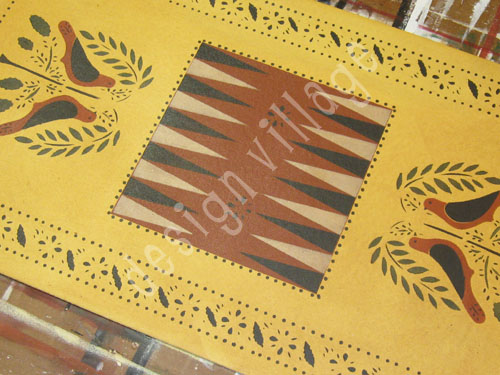 Pennsylvania Dutch Gameboard Floorcloth