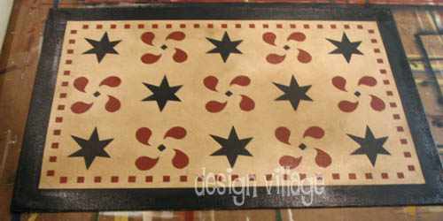 Pinwheels and Stars Floorcloth 2x3