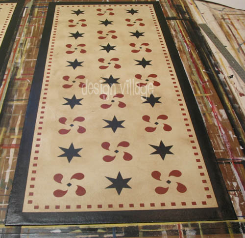 Pinwheels and Stars Floorcloth 30x6