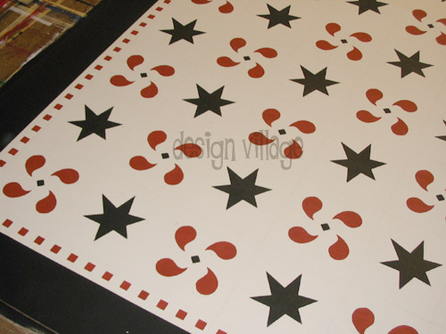 Pinwheels and Stars Floorcloth