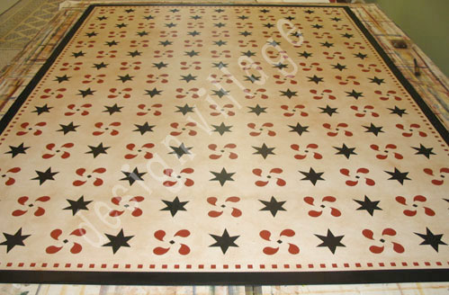 Pinwheels and Stars Floorcloth