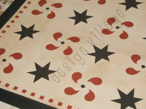 Pinwheels and Stars Floorcloth