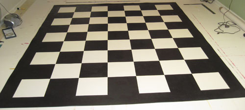 Black and White Checks Floorcloth