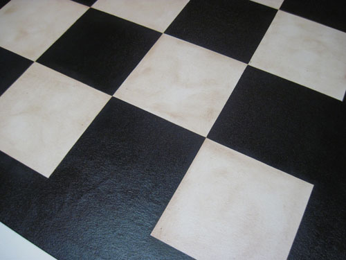 Black and White Checks Floorcloth