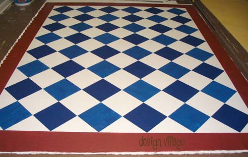 18th Century Diamond Pattern Floorcloth