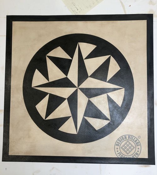 Mariners Compass with diamonds Floorcloth