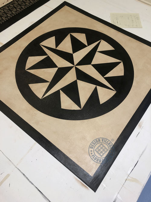 Mariners Compass with diamonds Floorcloth