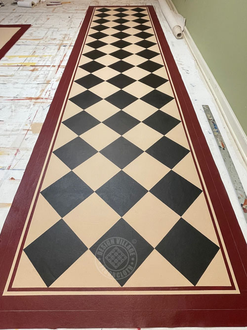 diamond pattern floorcloths