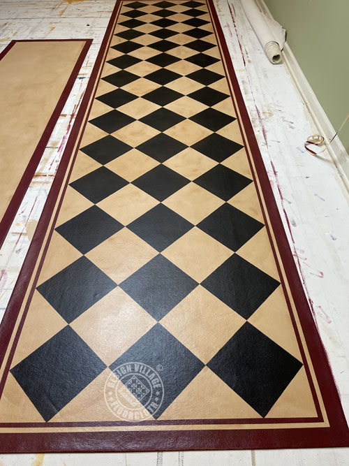 diamond pattern floorcloths