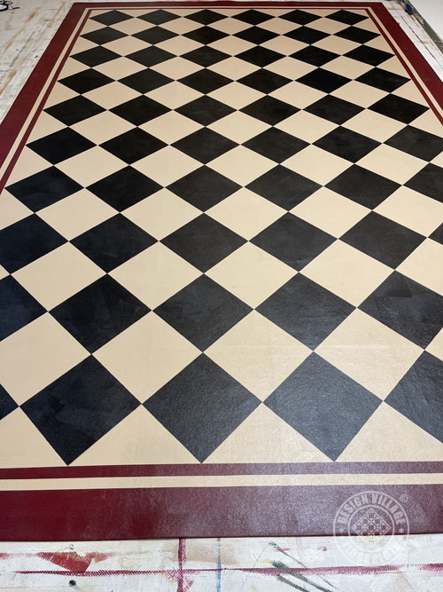 diamond pattern floorcloths