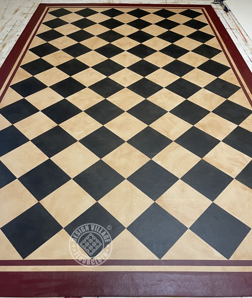 diamond pattern floorcloths