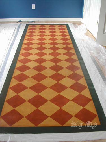 18th Century Diamond Pattern Floorcloth