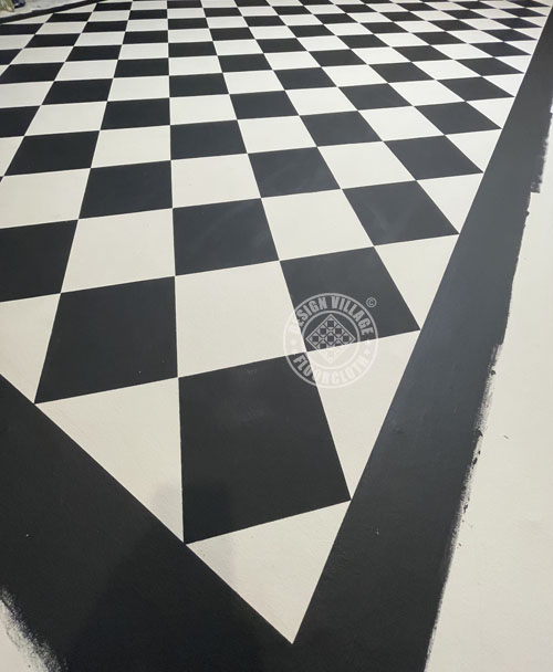 Diamond Pattern Floorcloth