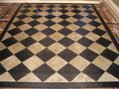 18th Century Diamond Pattern Floorcloth