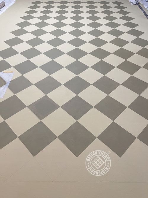 diamond pattern floorcloths