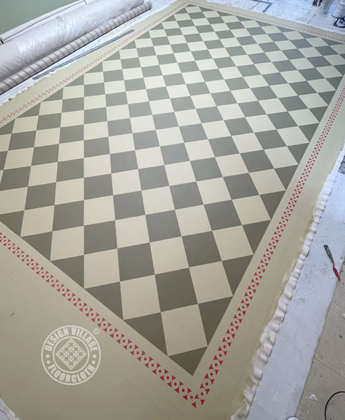 diamond pattern floorcloths