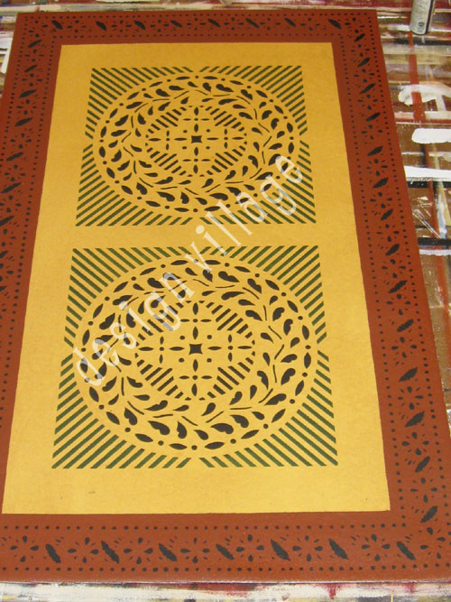 Durant House Floorcloth with Leavenworth Border