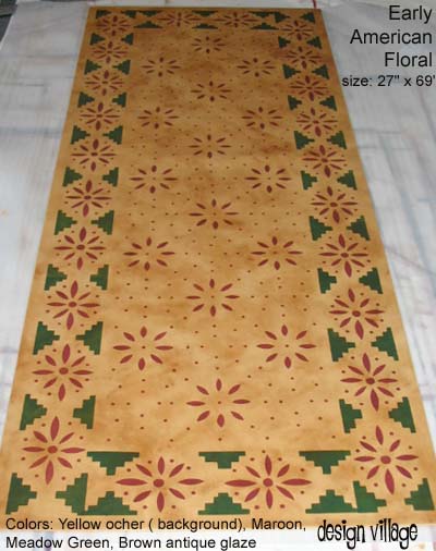 Early American Floral Floorcloth