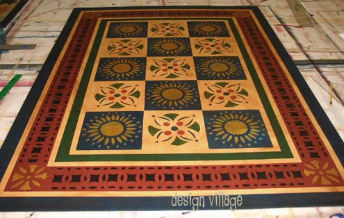 Early American Quilt Floorcloth