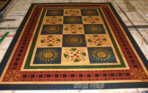 Early American Quilt Floorcloth