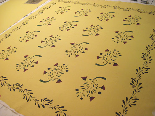 Early American Flowers Floorcloth