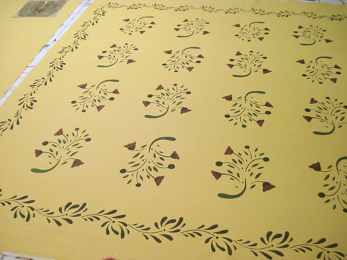 Early American Flowers Floorcloth