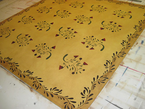 Early American Flowers Floorcloth