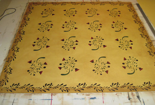 Early American Flowers Floorcloth