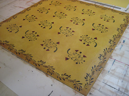 Early American Flowers Floorcloth